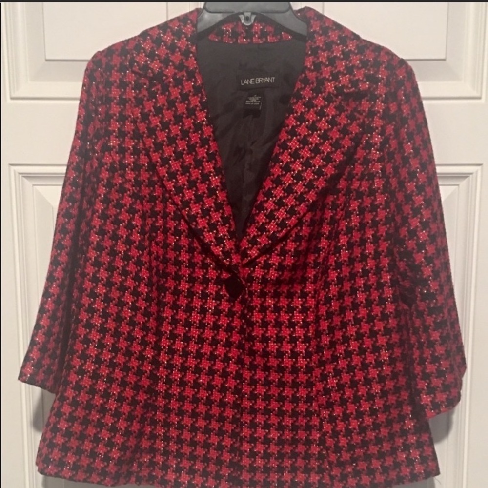 Lane Bryant Red/Black/Good Blazer Size 14